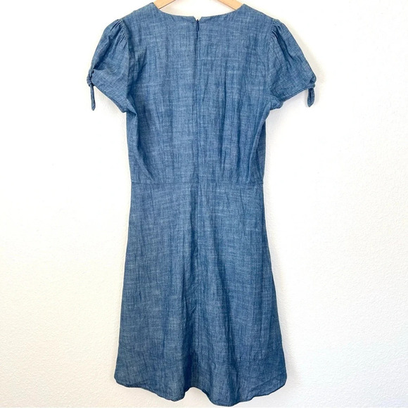 J. Crew Factory Chambray Wrap Dress Size 4 - Picture 9 of 15